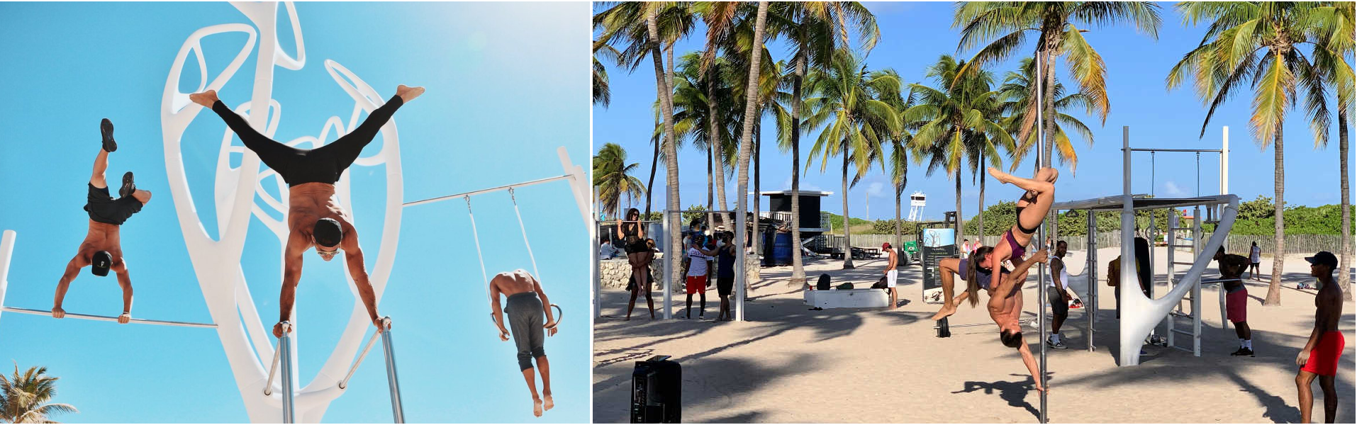Muscle Beach is one of the most important places along the Miami Beach boardwalk. It's constantly full of intimidatingly fit people doing extremely impressive things, and usually recording them for their Instagram or TikTok channels.